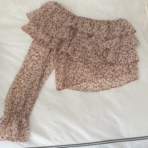 Brand New - Zara One Shoulder Floral Blouse